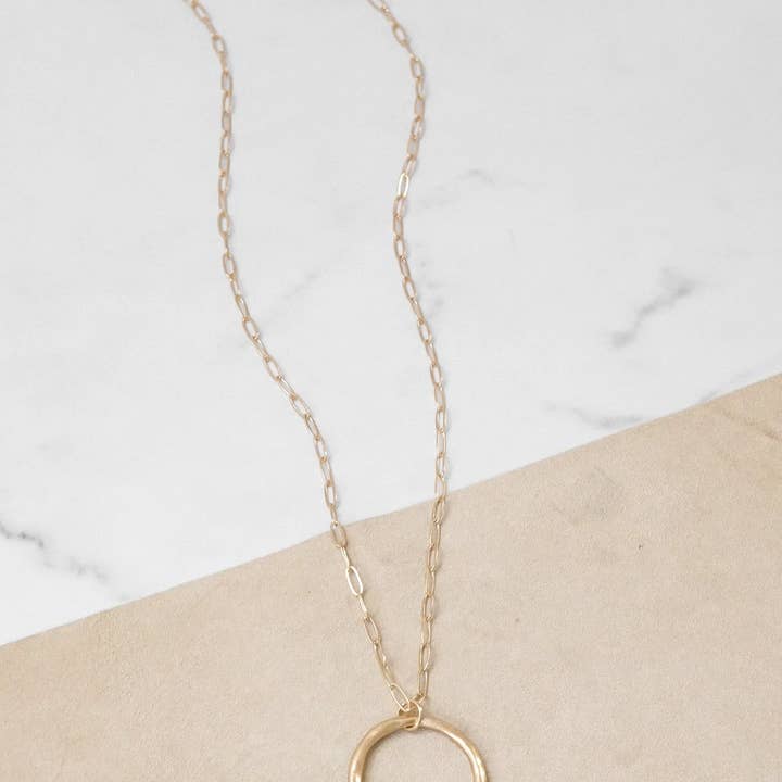 Minimalist Long Boho Gold Pearl Necklace