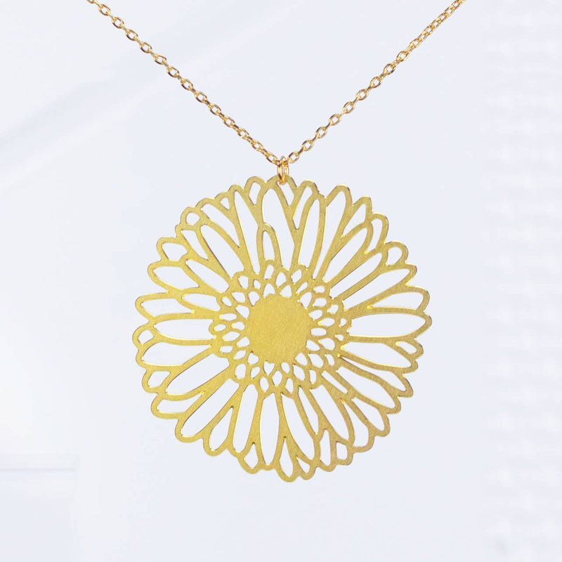 Gerber Daisy Flower Necklace