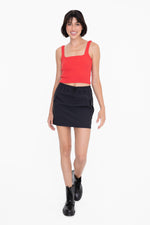 Double Lined Ribbed Square Neck Crop