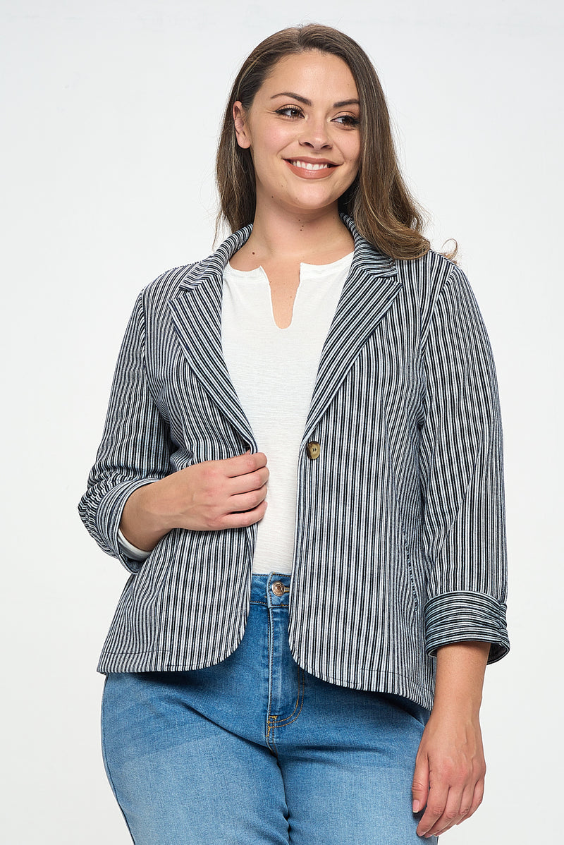 Ribbed Blazer - Curvy