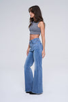 High Rise Ultra Stretch Flare Frayed Hem