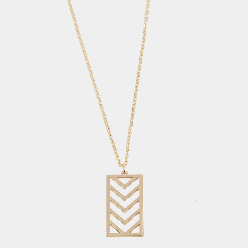 Chevron Drop Necklace - Gold