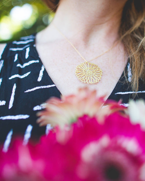 Gerber Daisy Flower Necklace