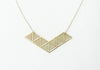 Striped Parallelogram Chevron Necklace: Gold