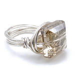 Square Crystal Silver Ring