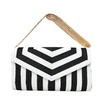 Black Stripe Beaded Purse