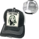 I BEG YOUR PARTON BALL CAP: Black with Black Mesh