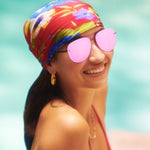 Clenega Matte Black Pink Lens Sunglasses