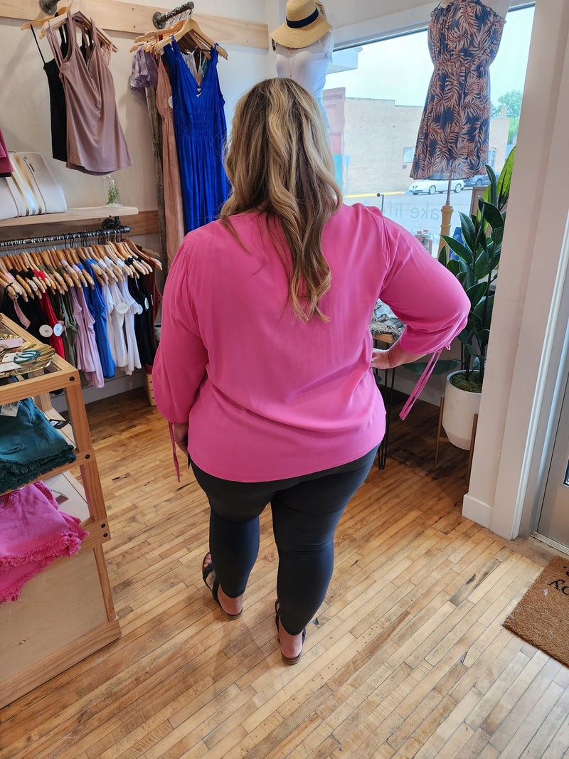 Curvy Magenta Blouse