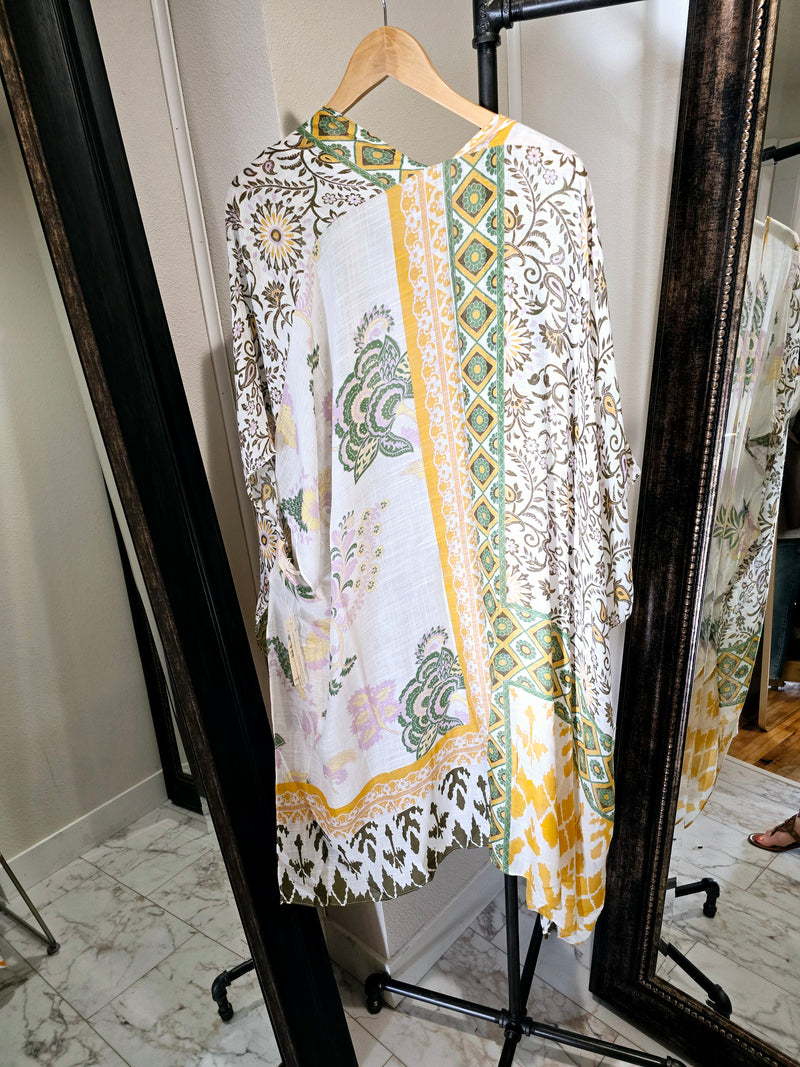 Green Gold Tan Kimono