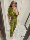 Axel Jumpsuit with Bell Sleeves - Basil Green