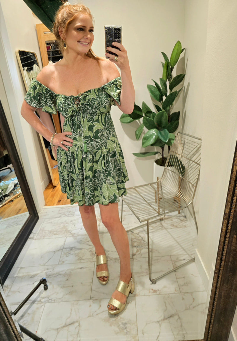 Quinn Dress - Tropical Green