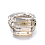 Square Crystal Silver Ring