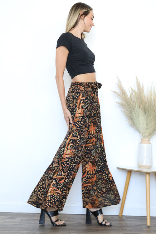 Black & Rust Flowy Pant