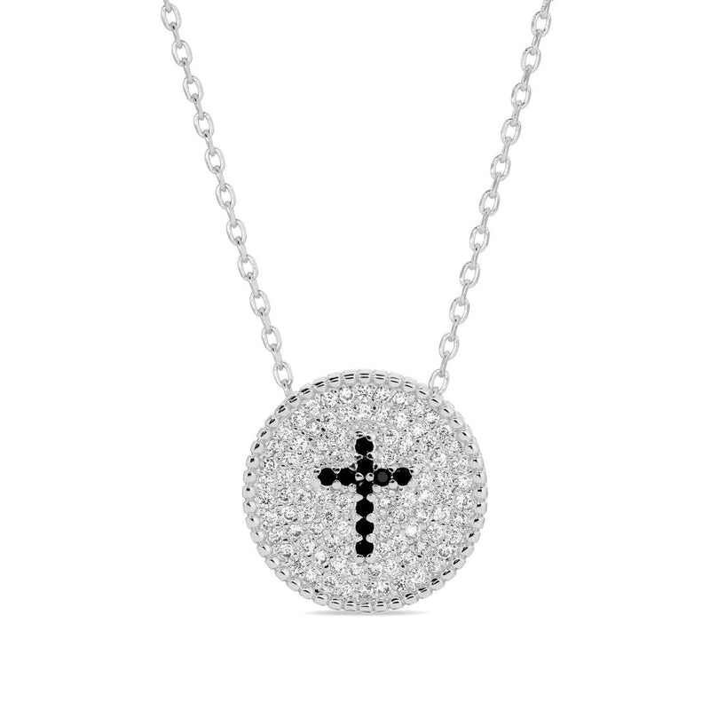 Cross Accented Pave Necklace