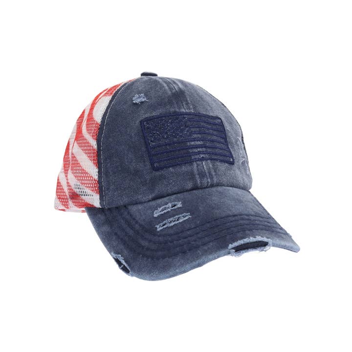 American Flag Criss Cross - Navy