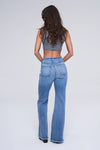 High Rise Ultra Stretch Flare Frayed Hem