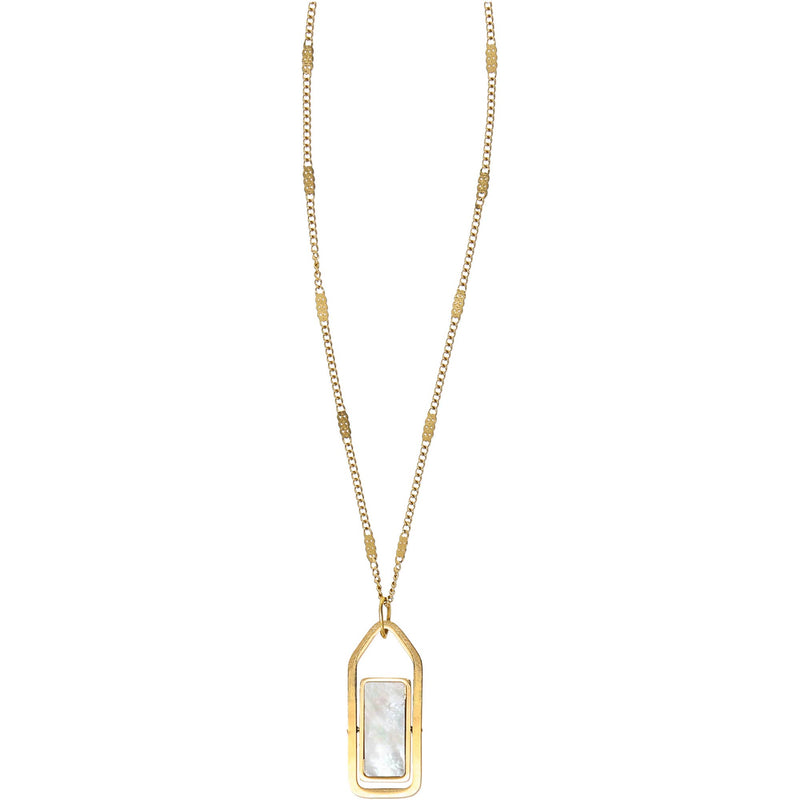 Mom - Mother of Pearl - 14K Gold Plated Necklace