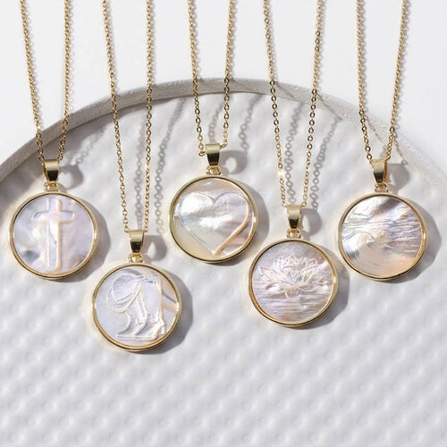 God Hold Us, Shell Etched Necklace