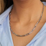 Silver Paperclip Necklace -Waterproof