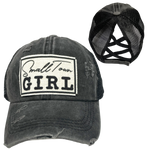 SMALL TOWN GIRL CRISS-CROSS PONYTAIL HAT