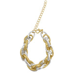 Silver and Gold Woven Chain Bracelet