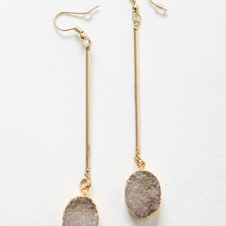 Crystal Gemstone Drop Earrings
