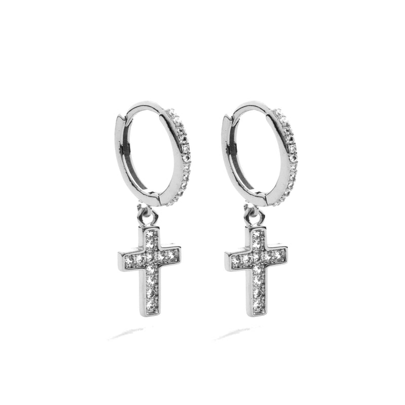 Pave Huggies - Cross