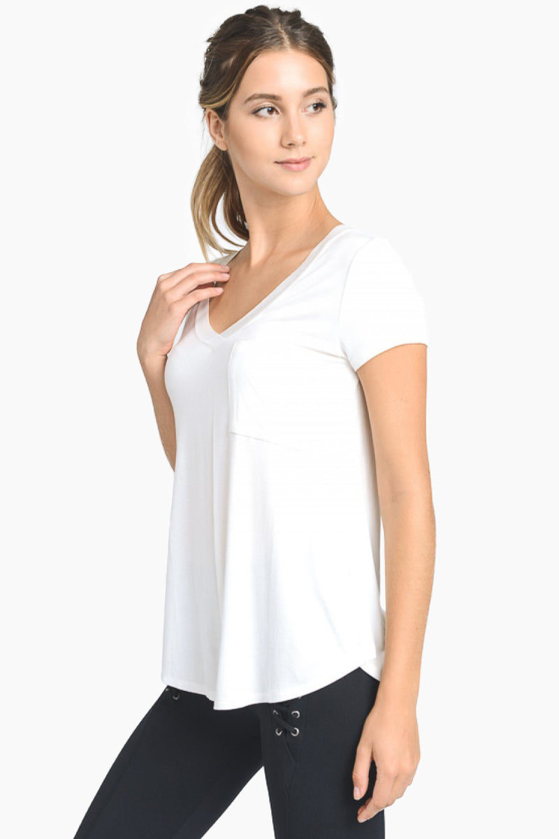 Longline V-Neck Pocket Tee