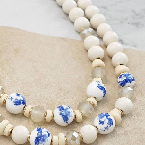 Multi Strand Chinoiserie Bead Necklace