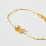 Butterfly Charm Brass Bracelet