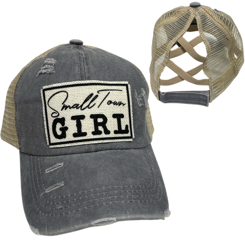 SMALL TOWN GIRL CRISS-CROSS PONYTAIL HAT