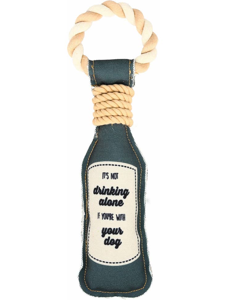 Drinking Alone - 13" Canvas Dog Rope Toy