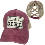 SMALL TOWN GIRL CRISS-CROSS PONYTAIL HAT