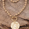 Multi Strand Wood Coin Necklace