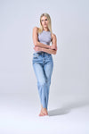 High Rise Comfort Stretch Wide Straight Jean