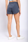 Athleisure Shorts with Curved Hemline