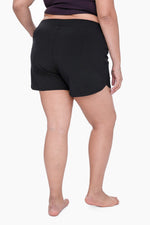 Curvy Athleisure Shorts with Curved Hemline