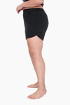 Curvy Athleisure Shorts with Curved Hemline