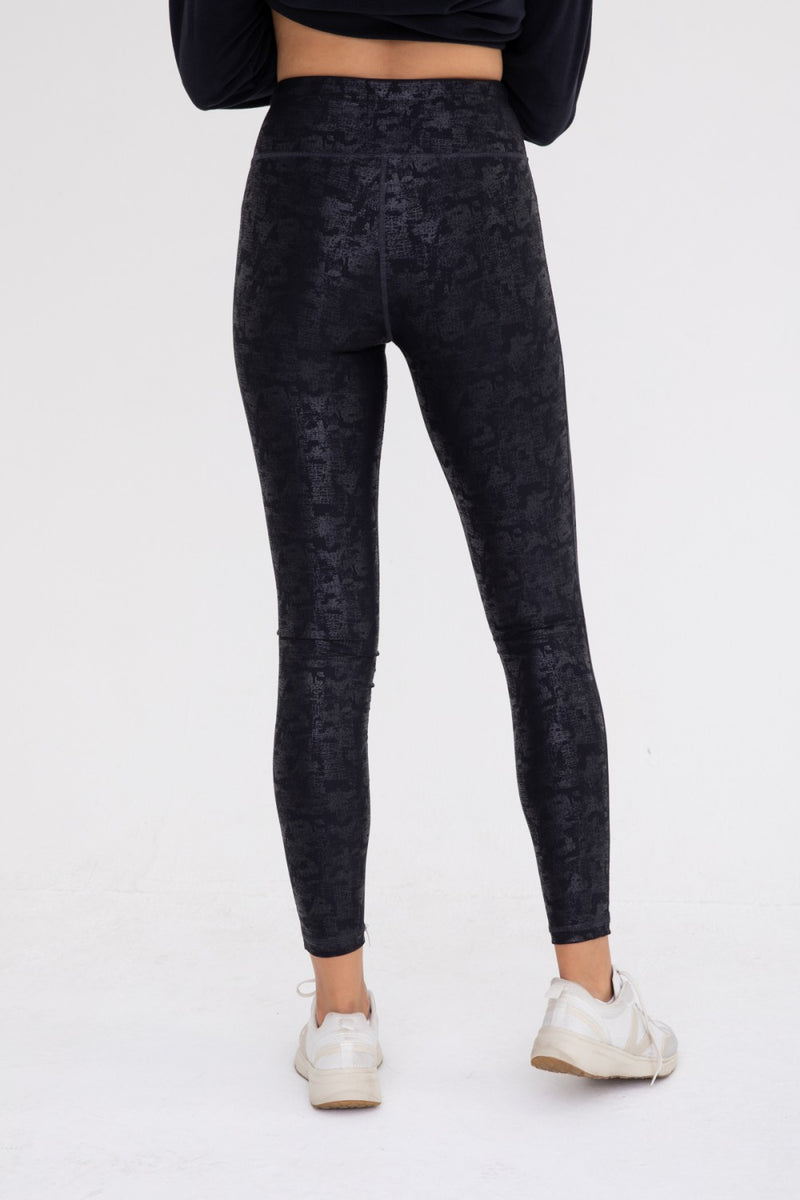 Crackle Glaze Foil Highwaist Leggings