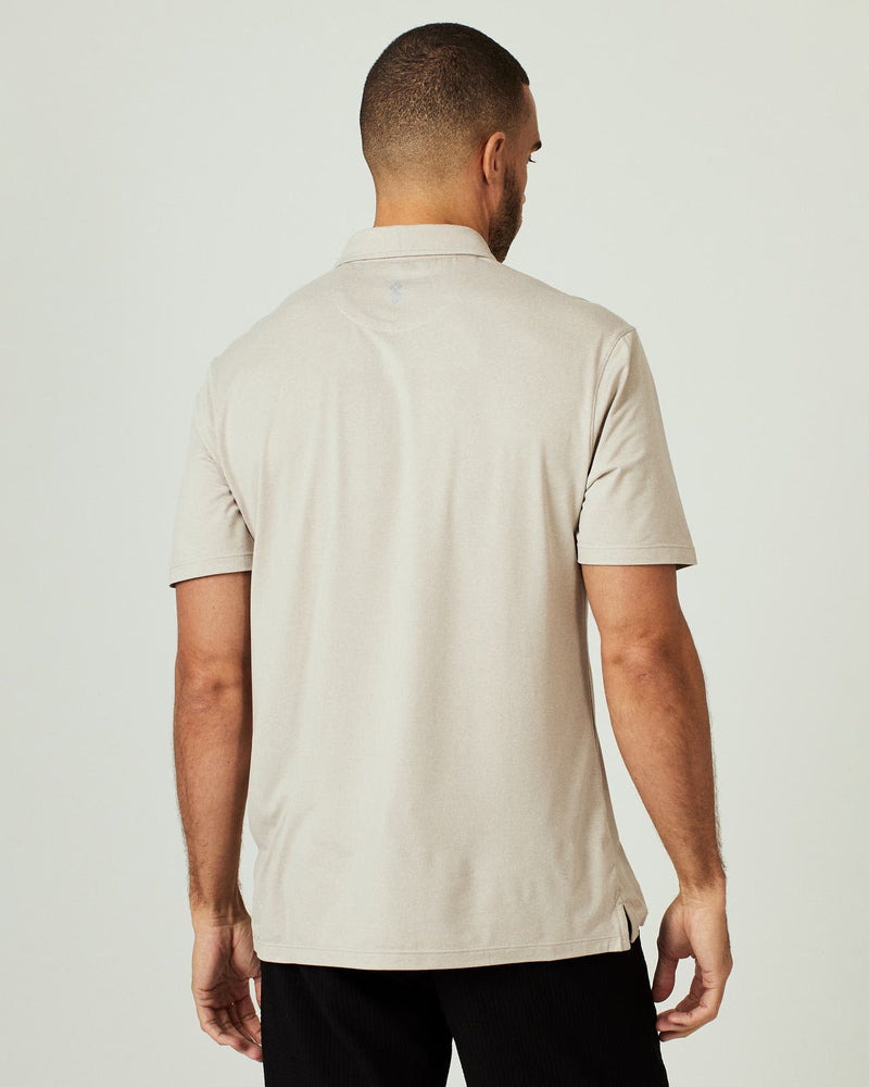 7 Diamonds Core Polo - Heather Sand