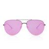 Clenega Matte Black Pink Lens Sunglasses