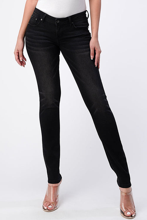 The "Basic B" Mid-Rise Black Denim Jean