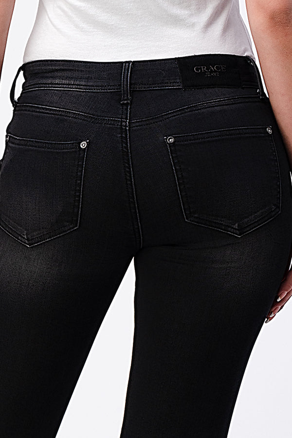 The "Basic B" Mid-Rise Black Denim Jean