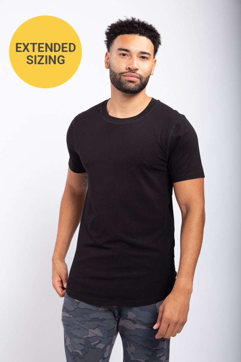 Men's- Extended Size Tee with Curved Hem