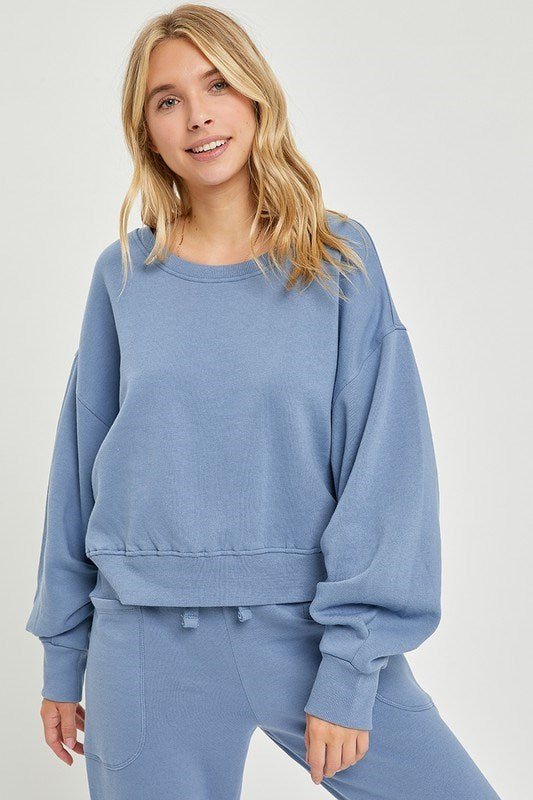 Ultra Soft Knit Lounge Shirt - BLUE