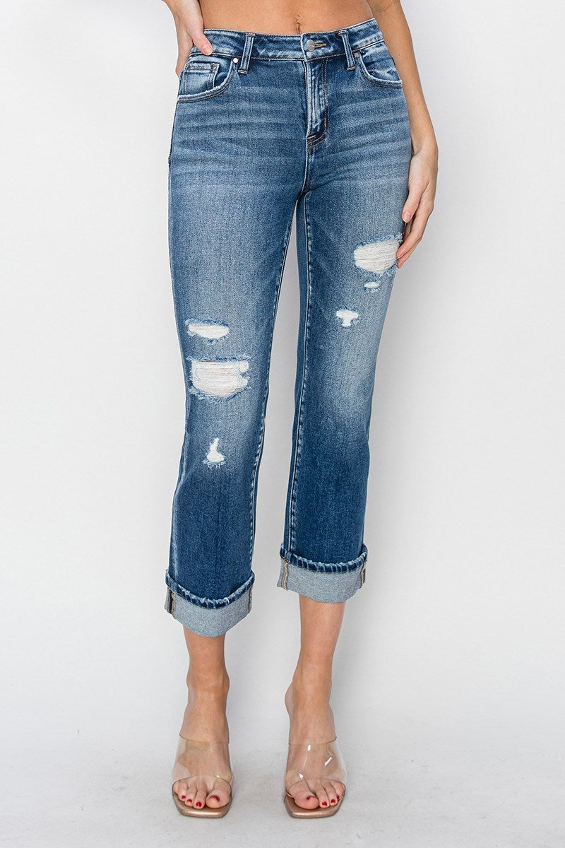 Curvy Mid-Rise Straight Leg Jean