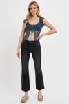 Tummy Control Mid-Rise Crop Straight Jean