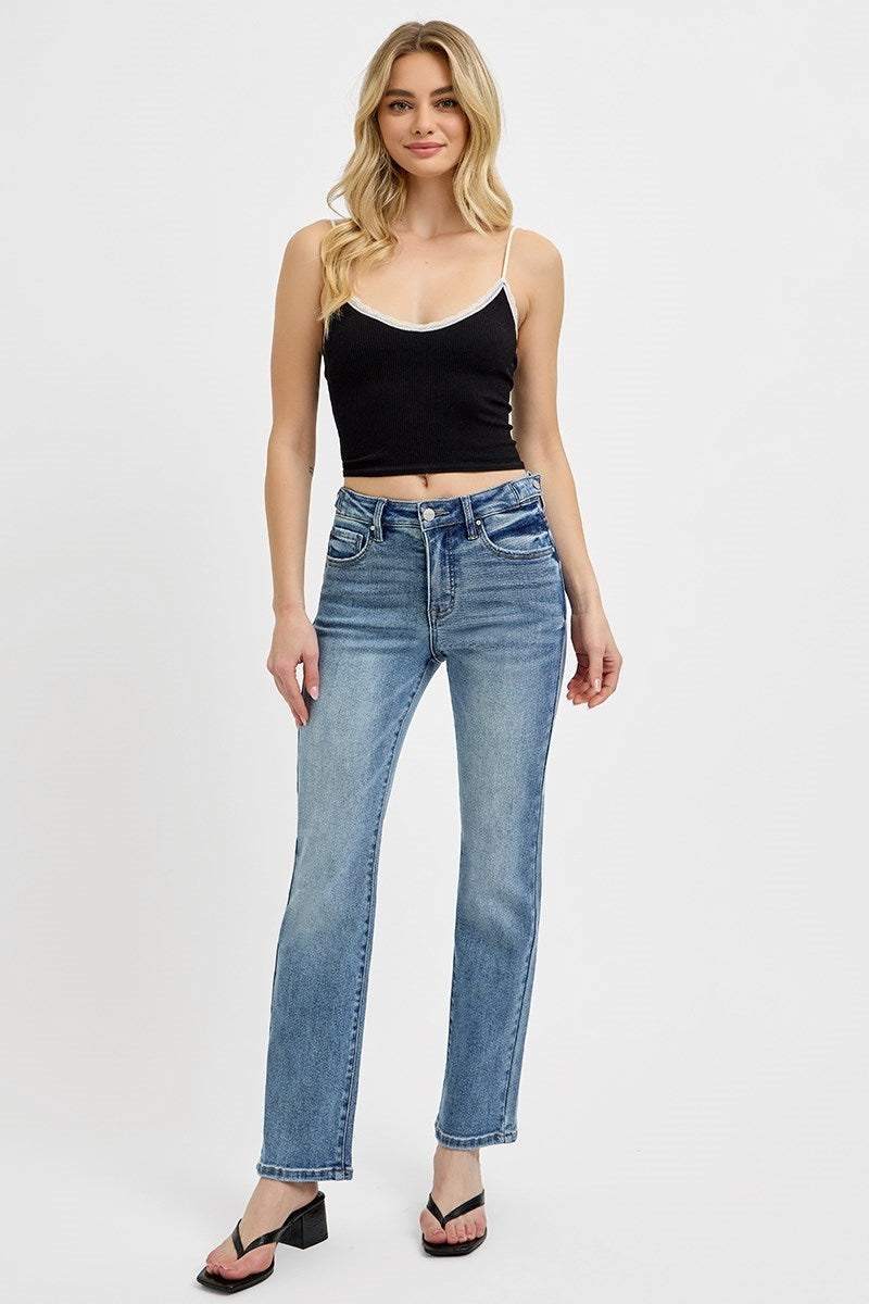 Tummy Control High Rise Ankle Straight Jean