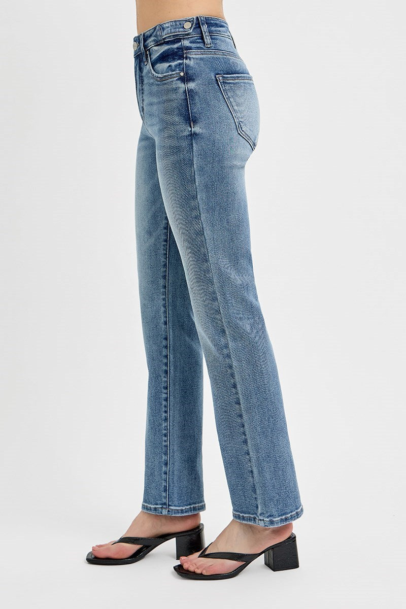 Tummy Control High Rise Ankle Straight Jean